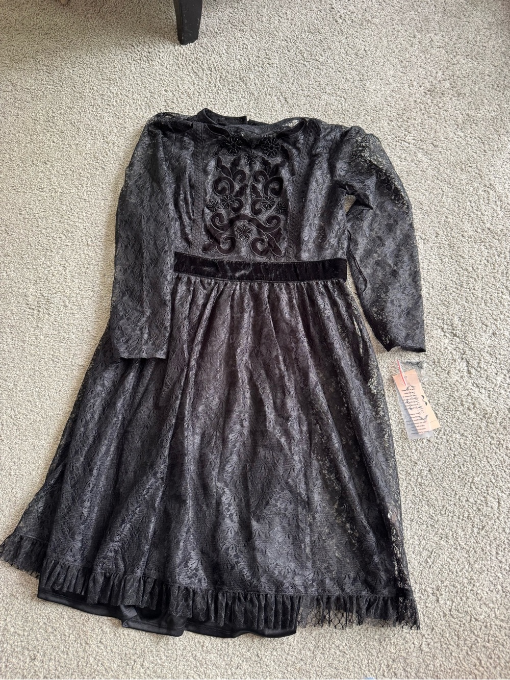 Nanette Lepore Black Lace Long Sleeve Midi Dress